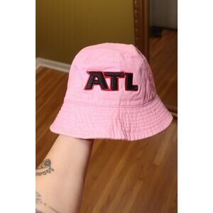 Pink Atlanta Hawks Bucket Hat NBA 100% Cotton Size S/M